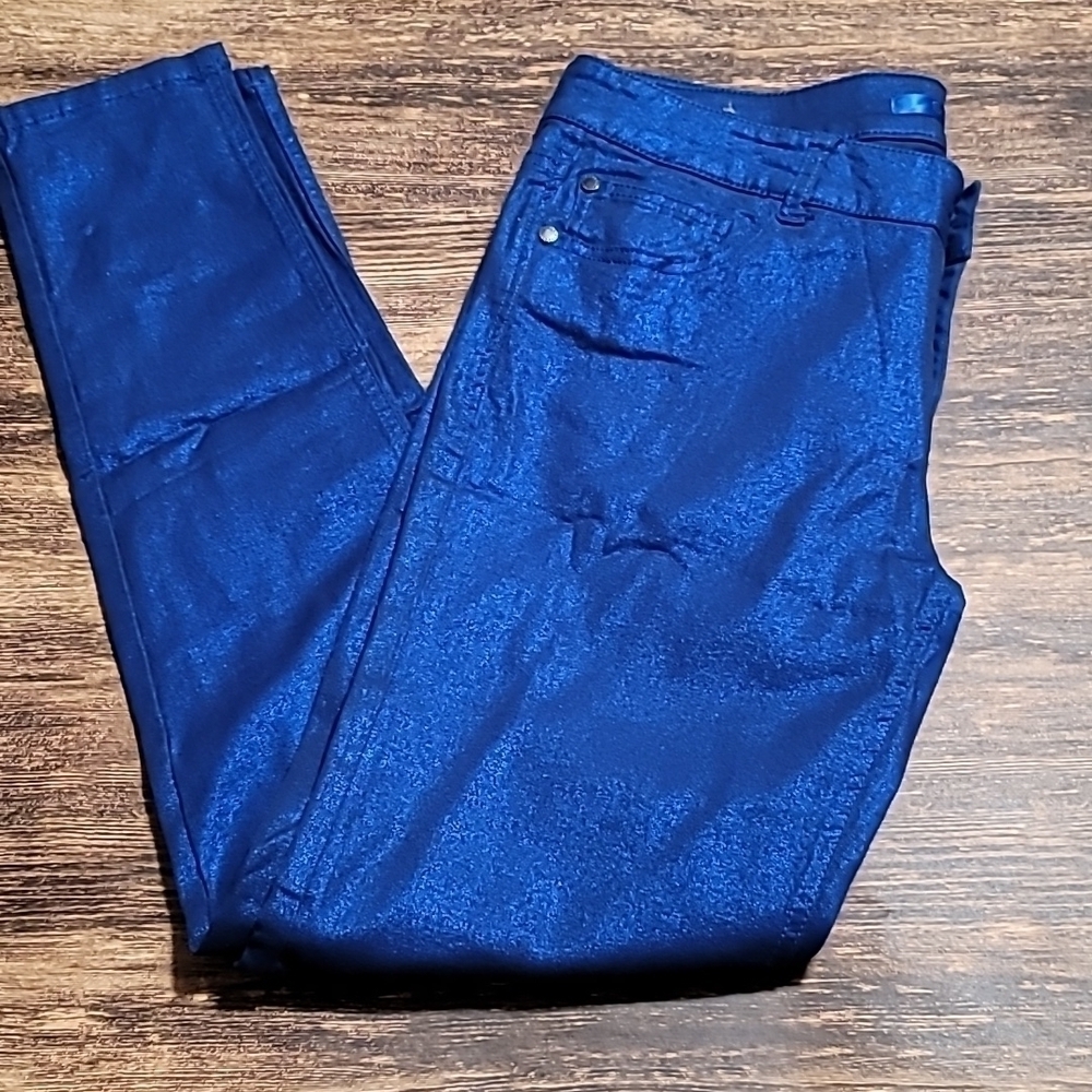 SAPPHIRE INK Pants Jeans Royal Blue Metallic /Iridescent Size 11